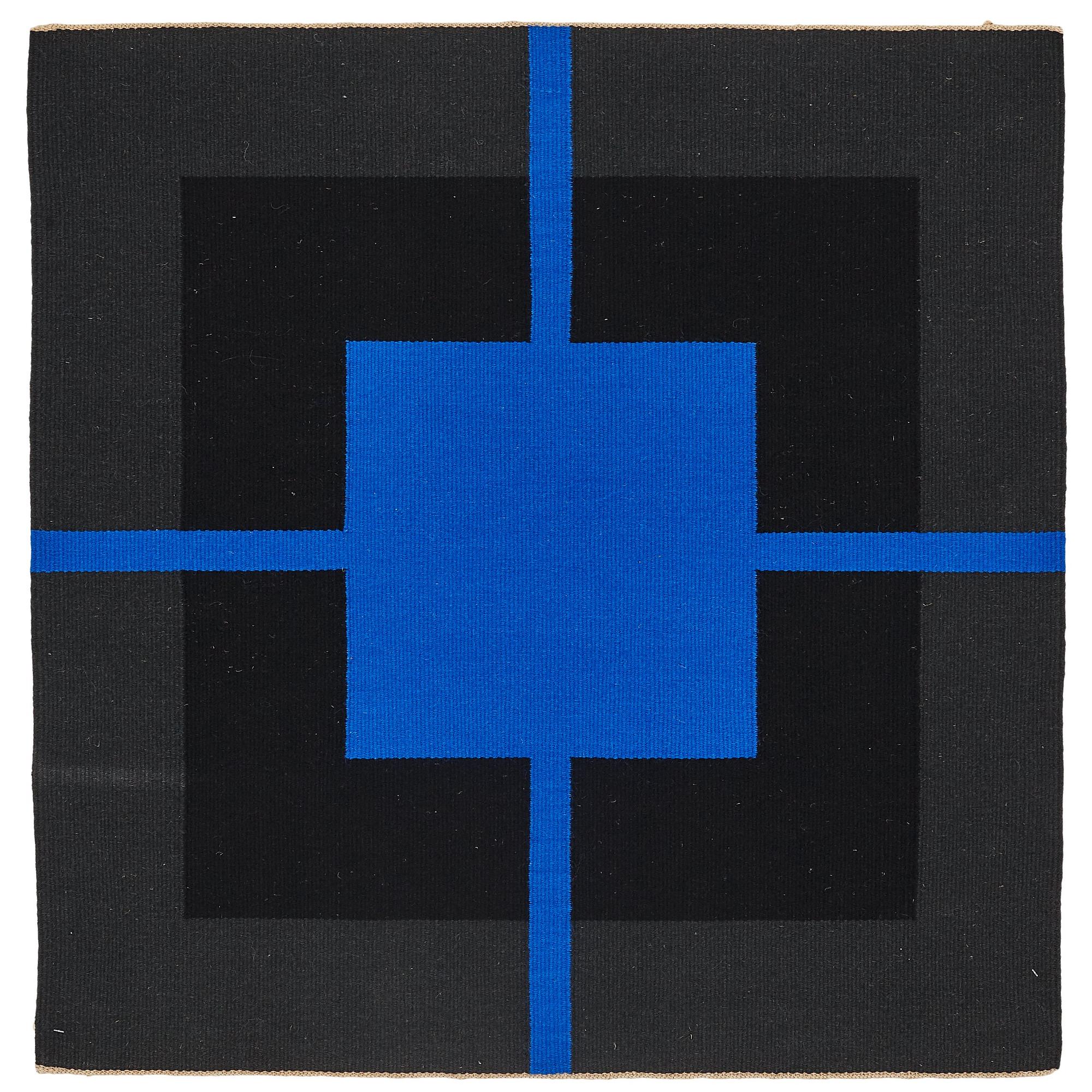 Vävd tapet, slätväv, ca 101,5-102 x 99-100 cm, signerad och daterad på etikett på baksidan: Ruth Malinowski 1989.