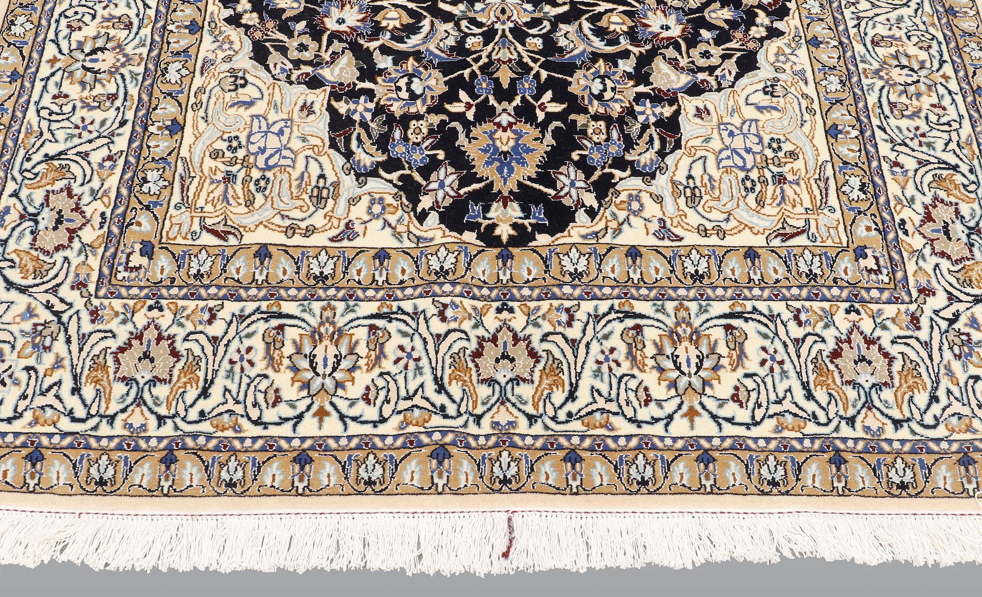 A carpet, Nain Part Silk, sk 9 LAA, ca 244 x 155 cm.