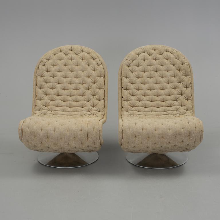 FÅTÖLJER, ett par, ur serien "System 1-2-3", Verner Panton, 1900-talets andra hälft.