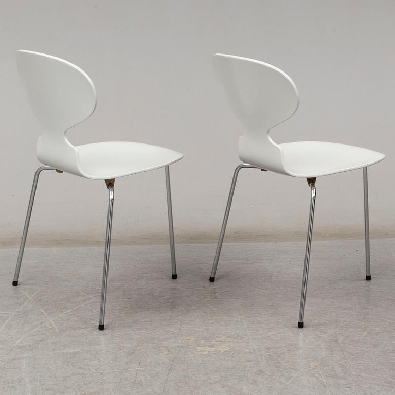 ARNE JACOBSEN, stolar, 6 st, "Myran". Fritz Hansen Danmark.