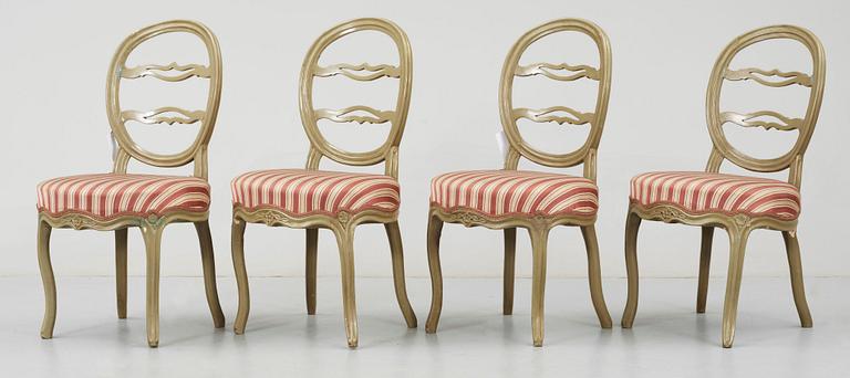 STOLAR, 4 st, transition, rokoko/gustavianskt, 1700-talets andra hälft.