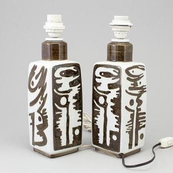 CARL-HARRY STÅLHANE, bordslampor, ett par, keramik, "Orient", Rörstrand.