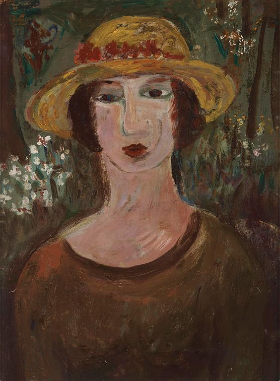 Sven X:et Erixson, Woman in a hat.