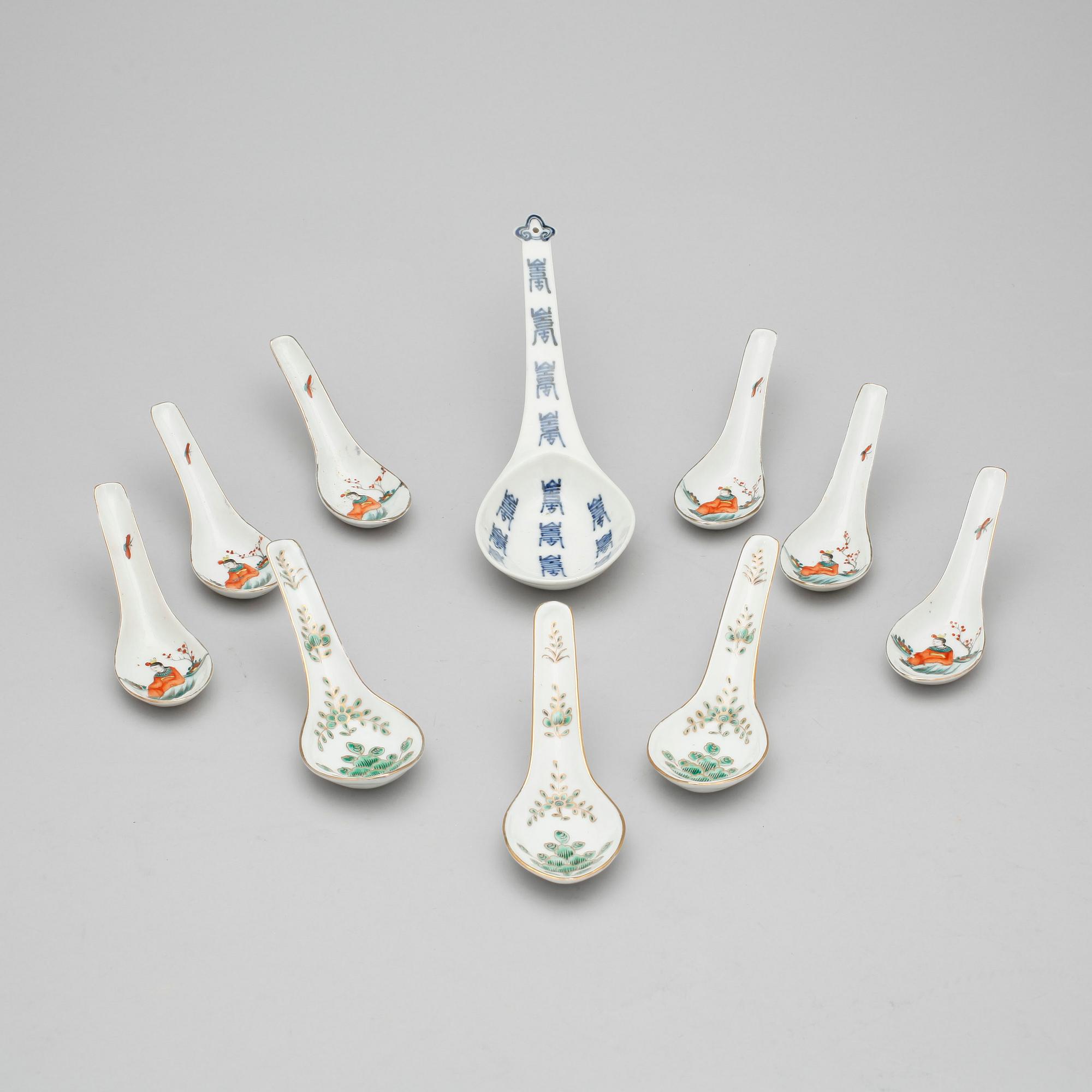 SKEDAR, 6+3+1 st, porslin Kina, 1900-tal.