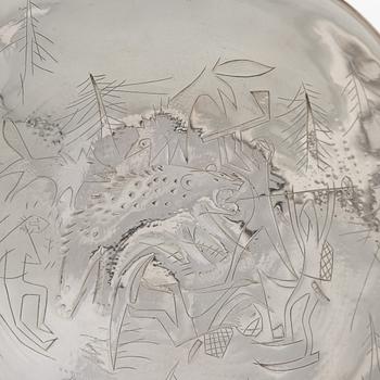 Tapio Wirkkala, Fat, silver, "Björnjakt", Tillander, Helsingfors 1951.