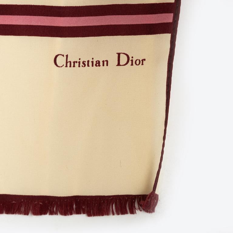 Christian Dior, a set of three silk scarves.