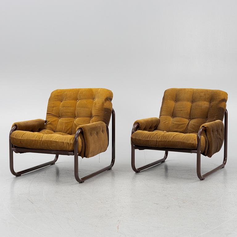 John Bertil Häggström, a pair of armchairs, "Zetti", Swed-Form, Skillingaryd, Ikea 1970s.