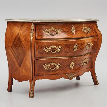 A Swedish rococo rosewood and gilt brass-mounted commode, later part of the 18th century.