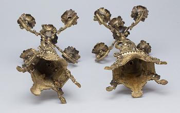 KANDELABRAR, ett par, omkring 1900.