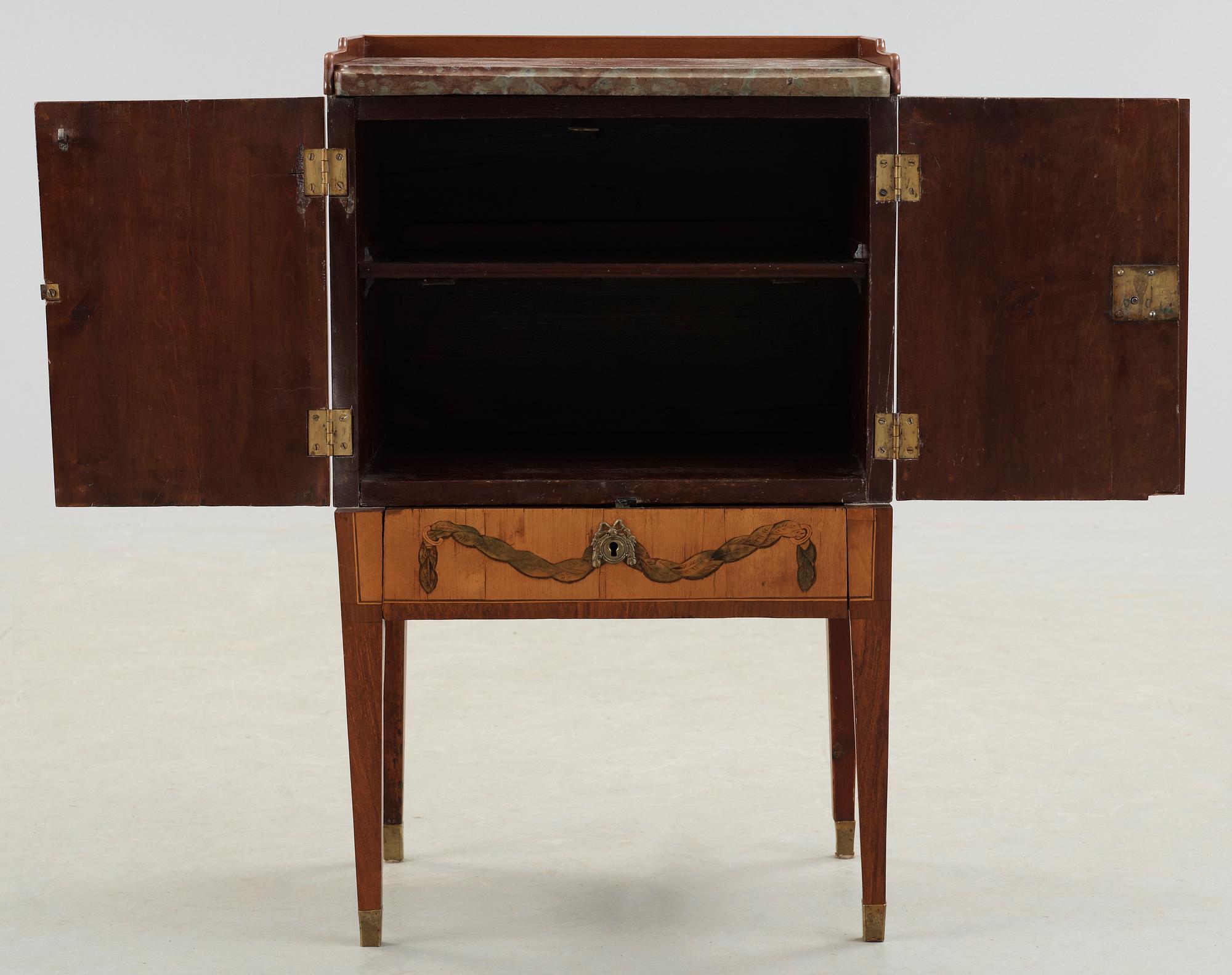 POTTSKÅP, gustavianskt stil i Hultstens art. Sent 1800-tal.