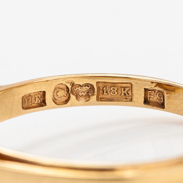 Ring, 18K guld, ametist och odlade pärlor. Heribert Engelbert, Stockholm 1956.