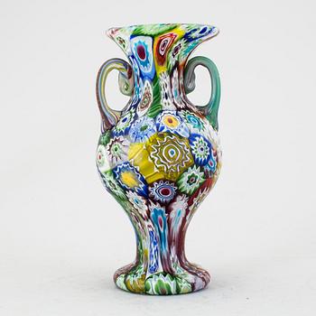 A MILLEFIORI GLASS VASE, Italy, mid 20th century.