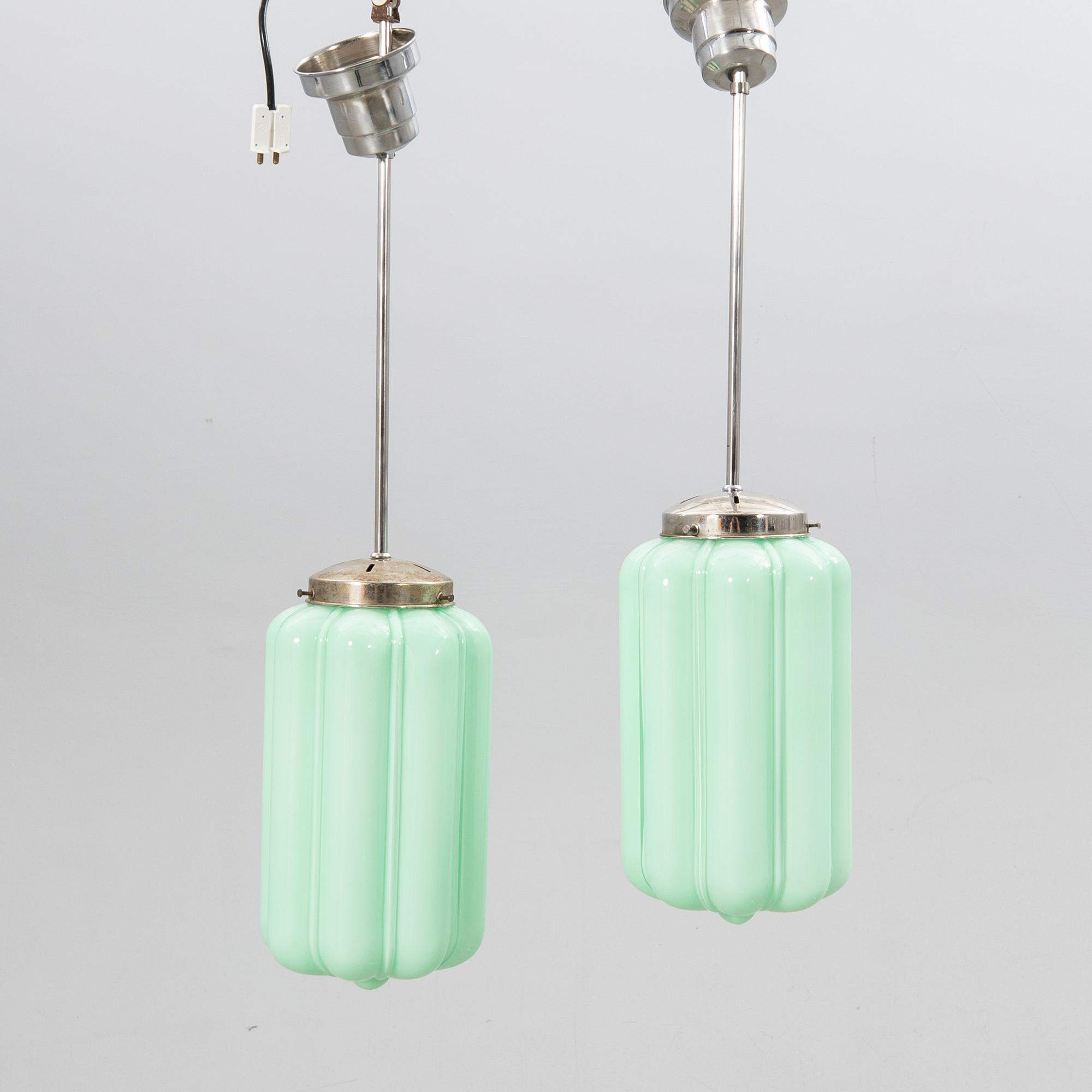 Taklampor, ett par, Art Deco, 1900-talets första hälft.