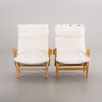 VILFÅTÖLJER, ett par, "Pernilla" design Bruno Mathsson för Dux.