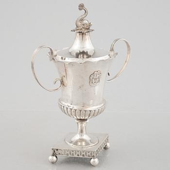 A Swedish silver Empire sugarbowl, mark of Petter Adolf Sjöberg, Stockholm 1813.