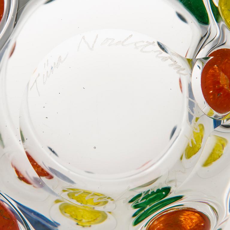 TIINA NORDSTRÖM, a 'Candy bowl' art glass signed Tiina Nordström 1994, Nuutajärvi.