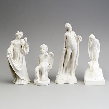 FOUR PARIAN FIGURES, Gustafsberg, ca 1900.