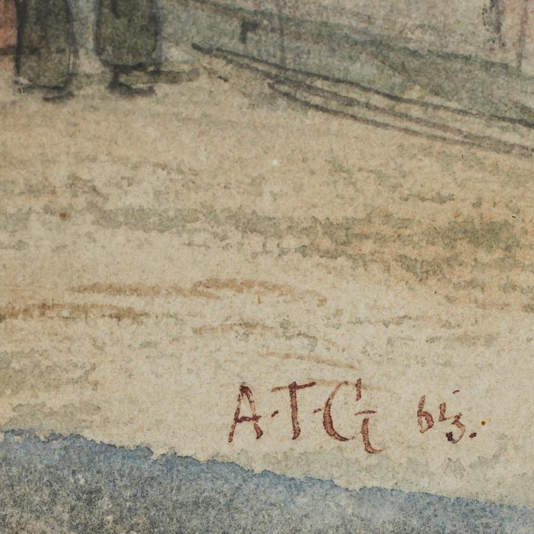 ALBERT THEODOR GELLERSTEDT, akvarell, monogramsign.