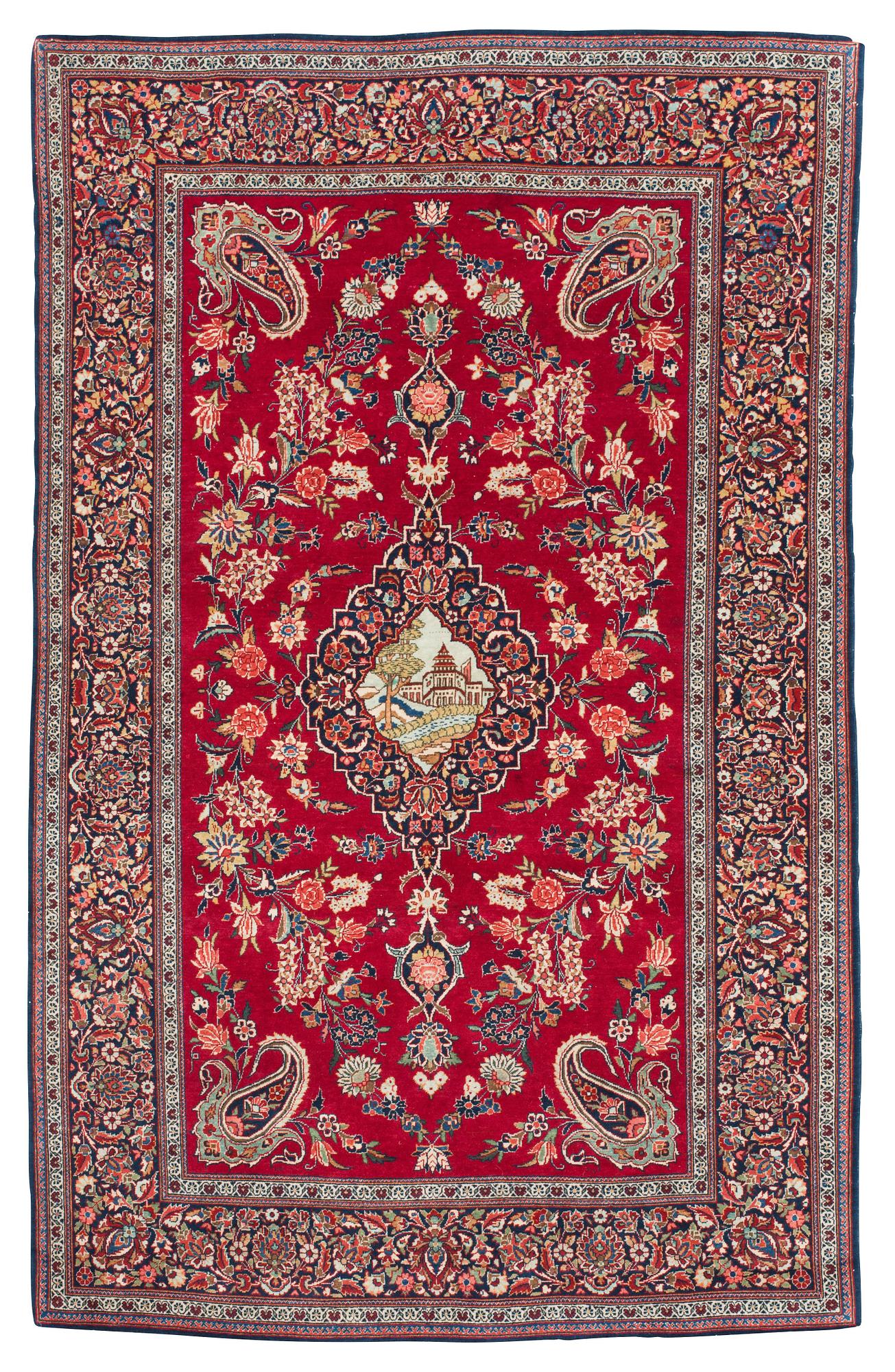 SEMI-ANTIQUE KASHAN. 208 x 133,5 cm.