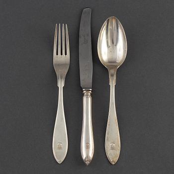 A Swedish early 20th century 18 piece table-cutlery, mark of GAB, Stockholm 1907-1909.