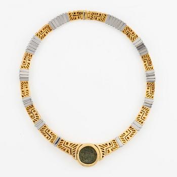 A Bulgari necklace "Monete" in 18K gold with an ancient coin.