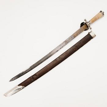 A Danish 18th Century silver-mounted hunting dagger.
