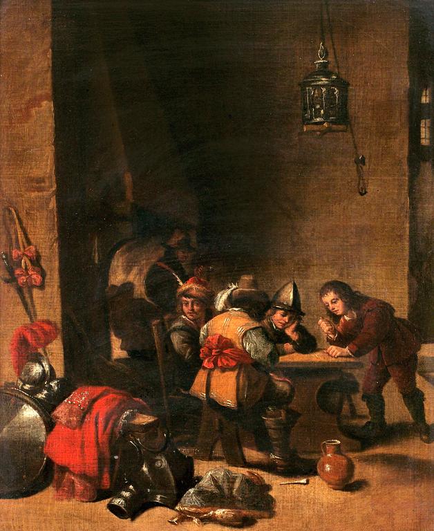 David Teniers d.y Hans efterföljd, Interiör från en vaktstuga.
