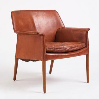 Ejner Larsen & A. Bender Madsen, a leather easy chair, Willy Beck, Denmark.