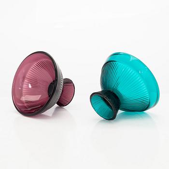 Nanny Still, glasservisdelar, 18 dlr, "Viiru", Riihimäen Lasi Oy.