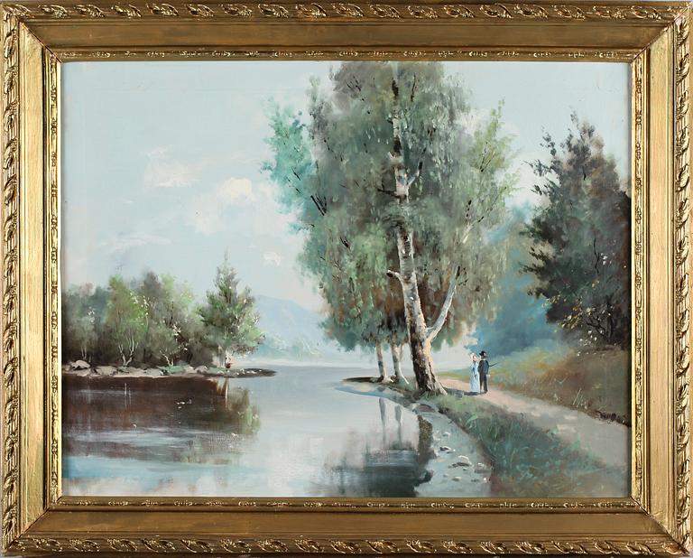 OIDENTIFIERAD KONSTNÄR, olja på duk, osignerad.