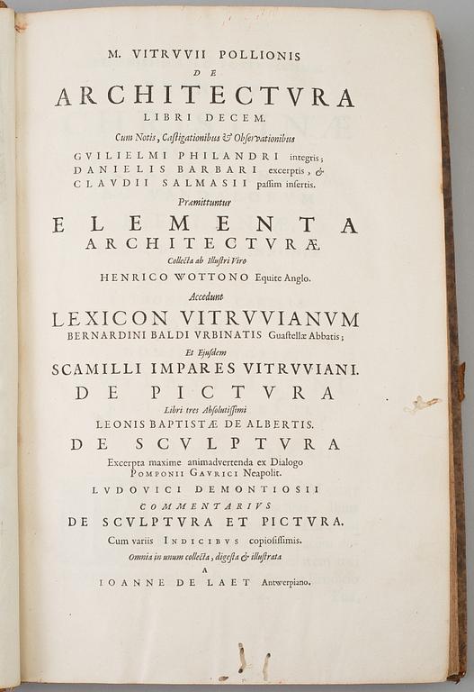 A BOOK, Vitruvius: De Architectura Libri Decem.