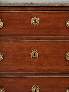 A late Gustavian mahogany commode, Stockholm, late 18th century.