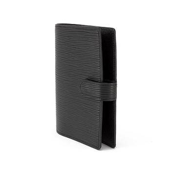 Black epi-leather small ring agenda cover by Louis Vuitton 2015.