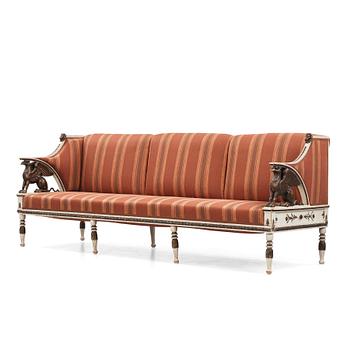 A late Gustavian sofa in the manner of E. Ståhl, late 18th century.