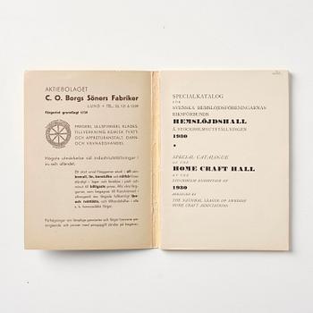 Stockholm Exhibition 1930, catalogue, brochures and souvenirs, six pieces.