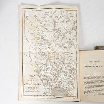 Collection of older books on hunting.