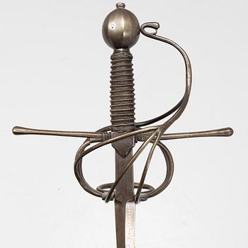 A 17th Century swept hilt rapier.