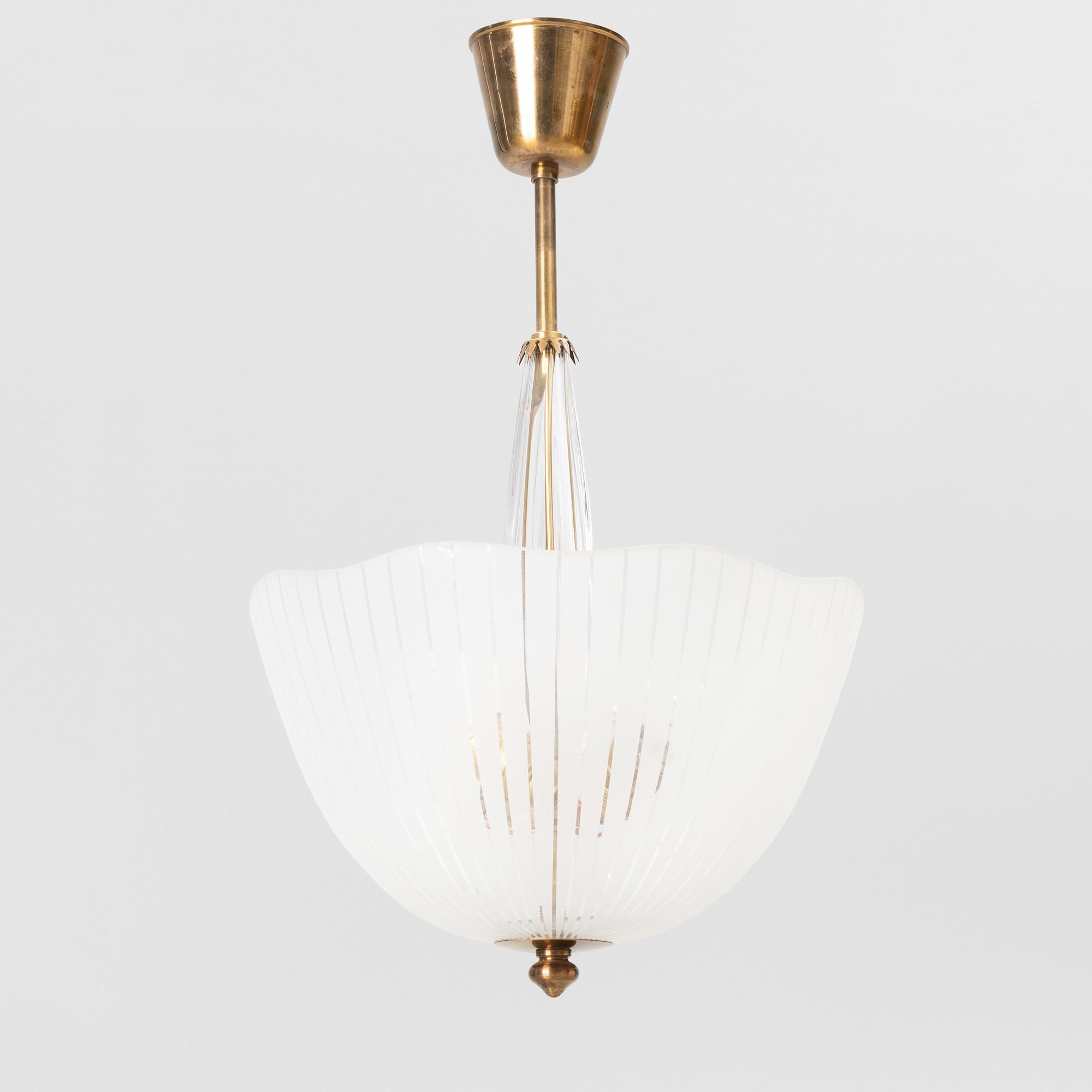 A Swedish Modern ceiling lamp, Orrefors, Sweden, 1950's/60's.