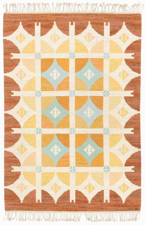 A flatweave by Britta Rendahl Ljusterdal, ca 235 x 165 cm.