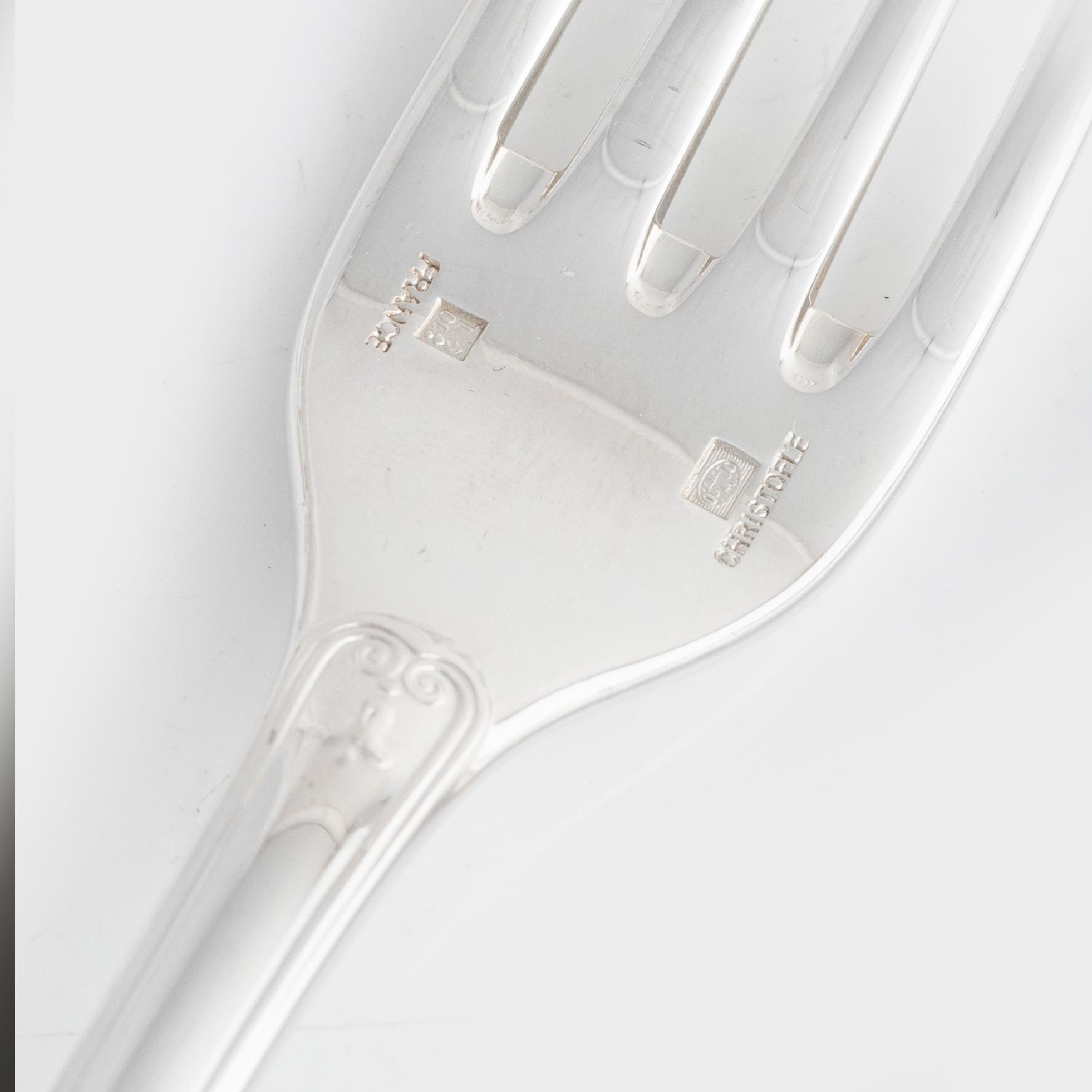 Christofle, a silver plated cutlery, model 'Malmaison' (55 pieces).