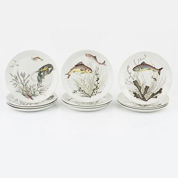 A 15-piece cream wear fish service, 'Fish', Johnson Bros, England.