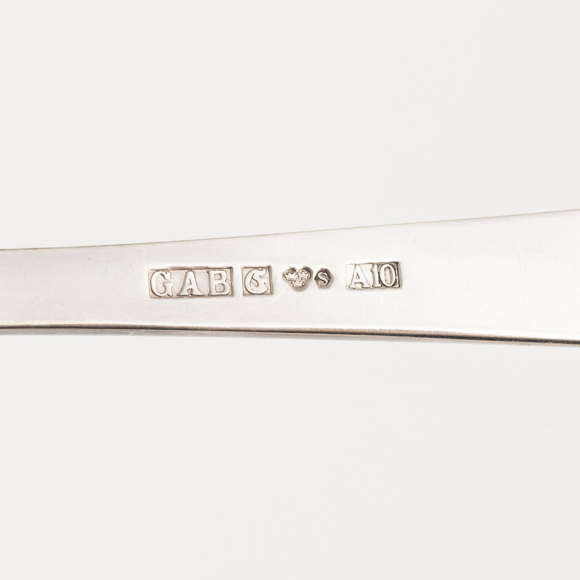 Jacob Ängman, bestickuppsättning, 128 delar, silver, "Rosenholm", GAB, mestadels Eskilstuna 1975.