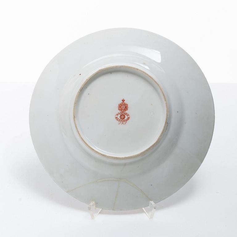 Six Russian plates, Kuznetsov, early 20th Century.