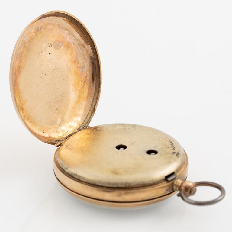 Pocket watch, 14K gold, 33 mm.