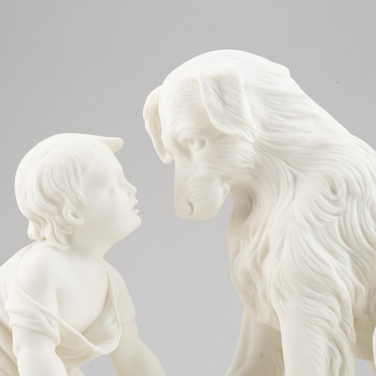 SKULPTUR, parian, stor modell, "Kan du inte tala" Gustavsberg, 1900-tal.