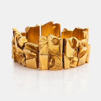 Björn Weckström, An 18K gold bracelet "Technotitlan". Lapponia 1969.