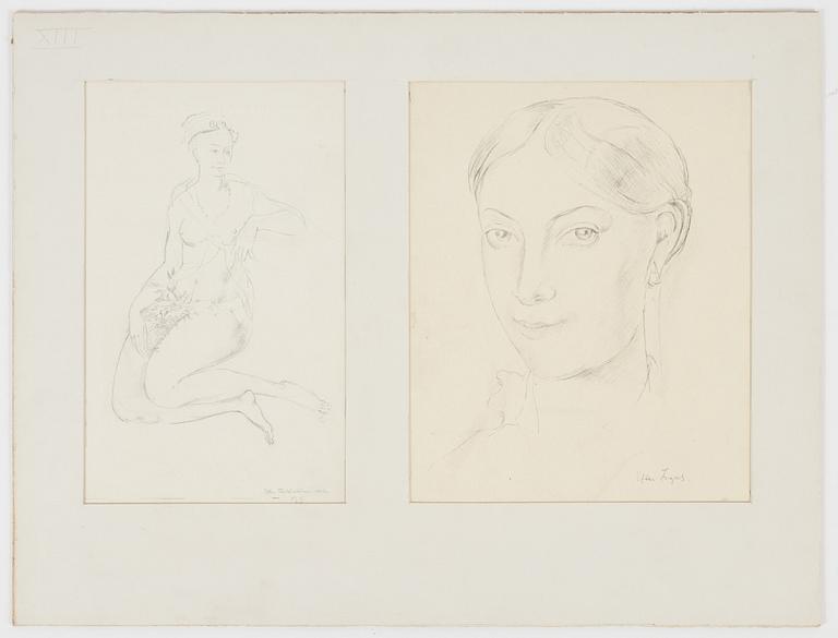 Birger Simonsson, portfolio with 62 drawings. watercolours, pencildrawings.