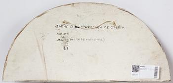 Milić od Mačve, olja på duk lagd på pannå, signerad och daterad 1969, även signerad och daterad 1969 a tergo.