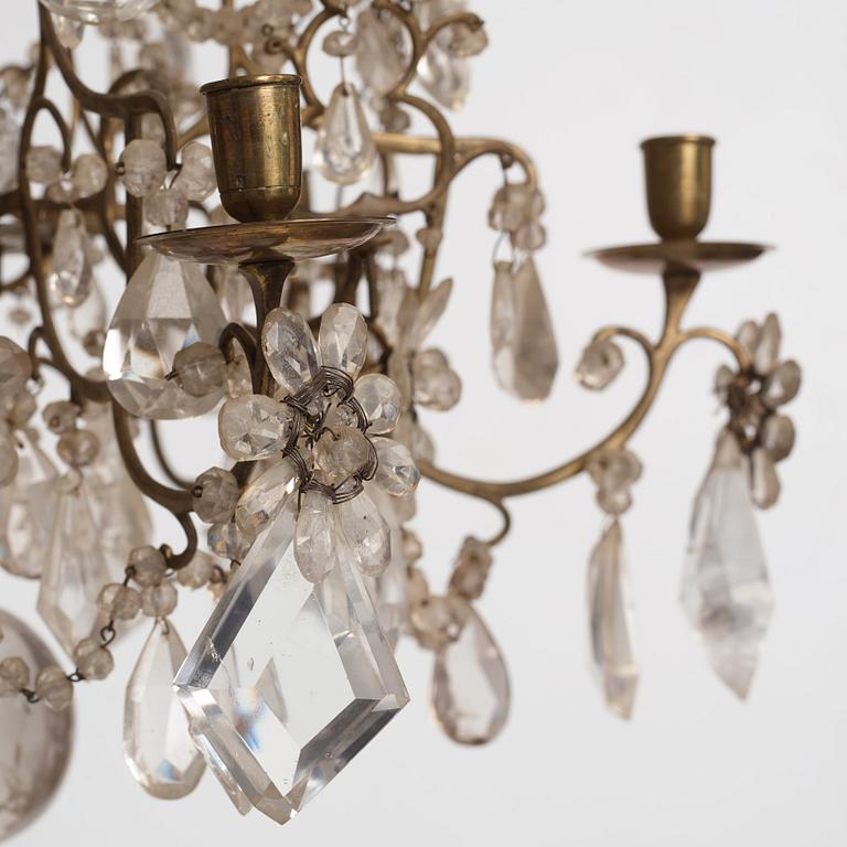 A Baroque-style late 19th century six-light chandelier.