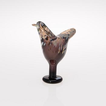 A glass bird by Oiva Toikka. Songtrush. Signed Oiva Toikka, Nuutajärvi Notsjö.